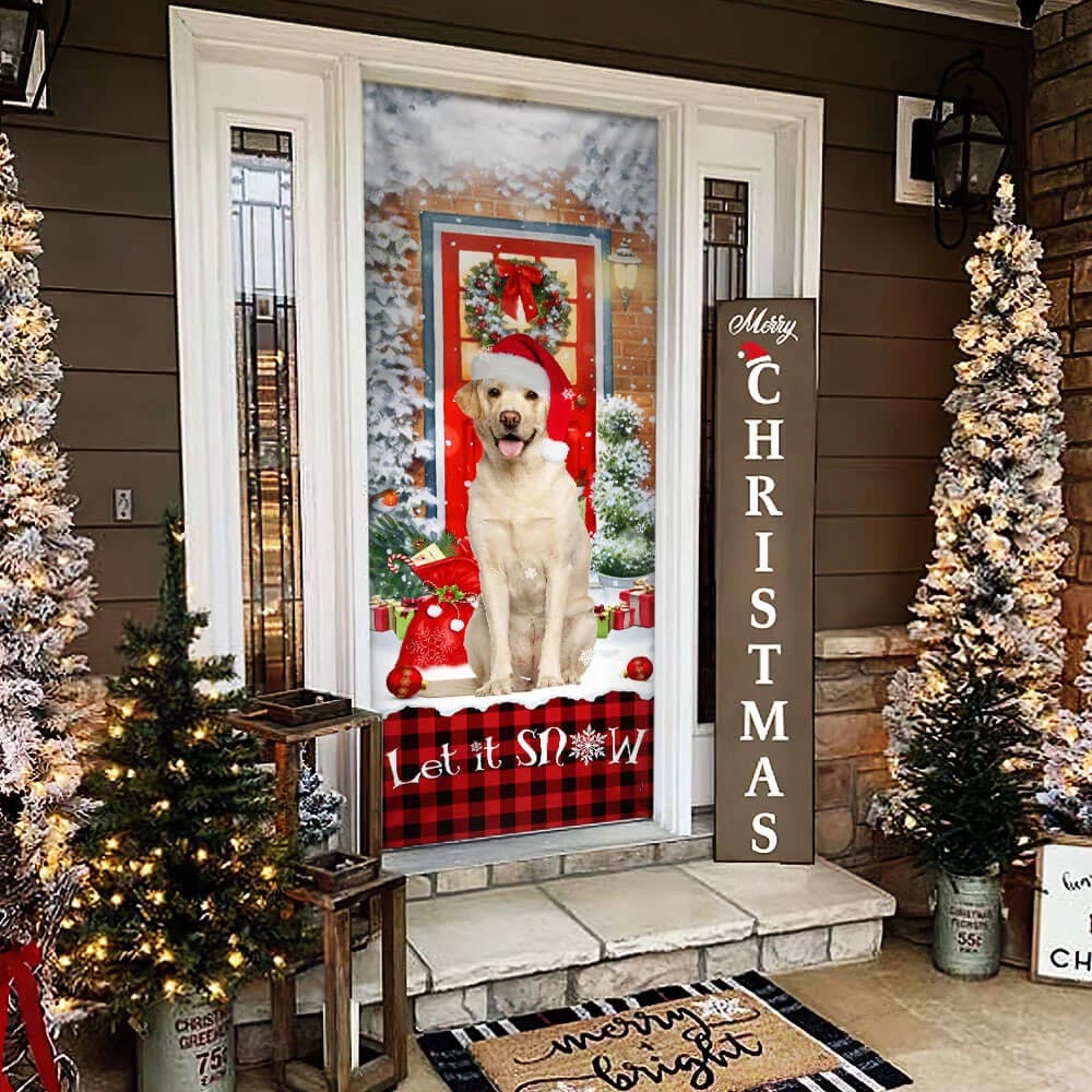 Labrador Retriever - Let It Snow Christmas Door Cover - Christmas Outdoor Decoration