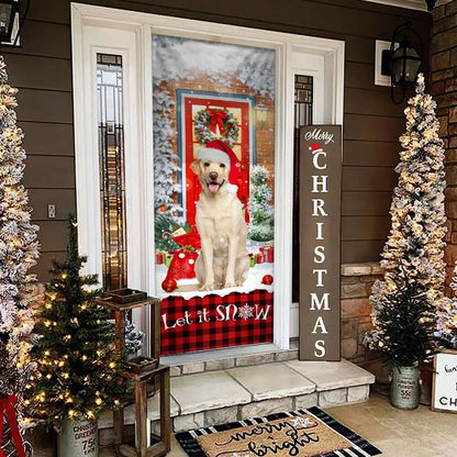 Labrador Retriever - Let It Snow Christmas Door Cover - Christmas Outdoor Decoration