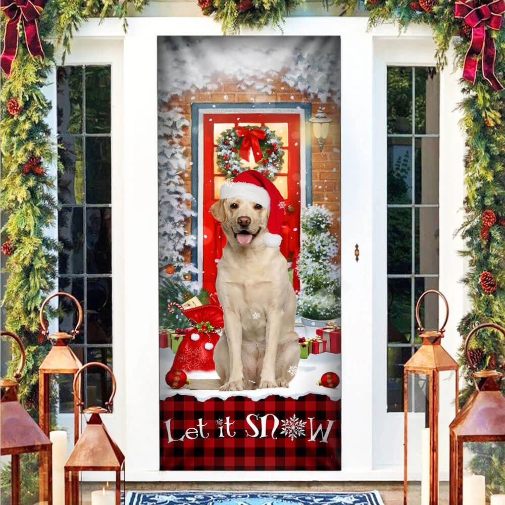 Labrador Retriever - Let It Snow Christmas Door Cover - Christmas Outdoor Decoration