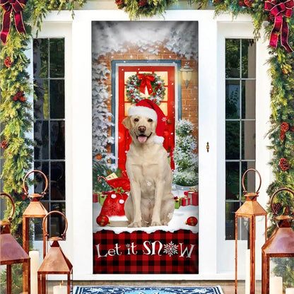 Labrador Retriever - Let It Snow Christmas Door Cover - Christmas Outdoor Decoration