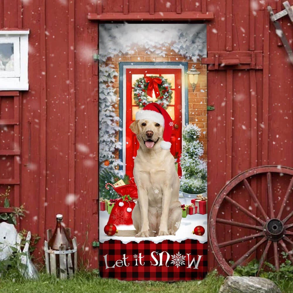 Labrador Retriever - Let It Snow Christmas Door Cover - Christmas Outdoor Decoration