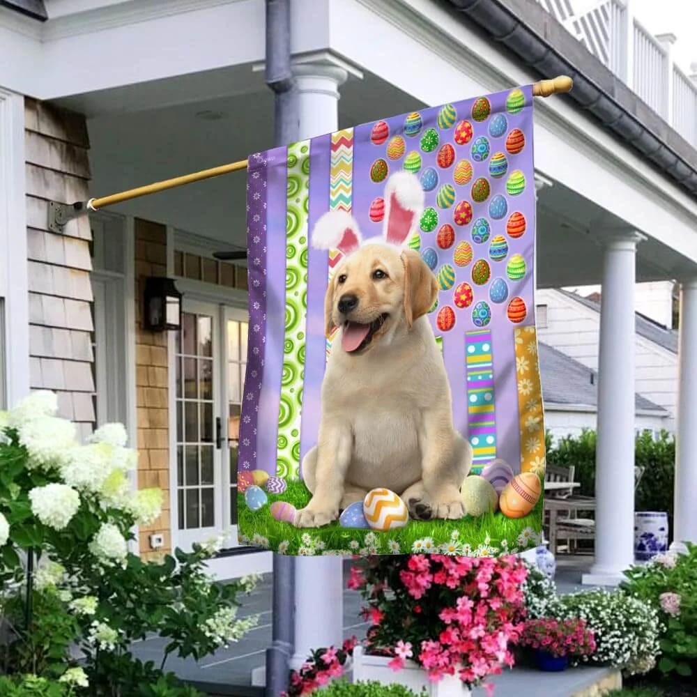 Labrador Retriever 1 Happy Easter American Flag - Easter Garden Flag - Easter Outdoor Decor