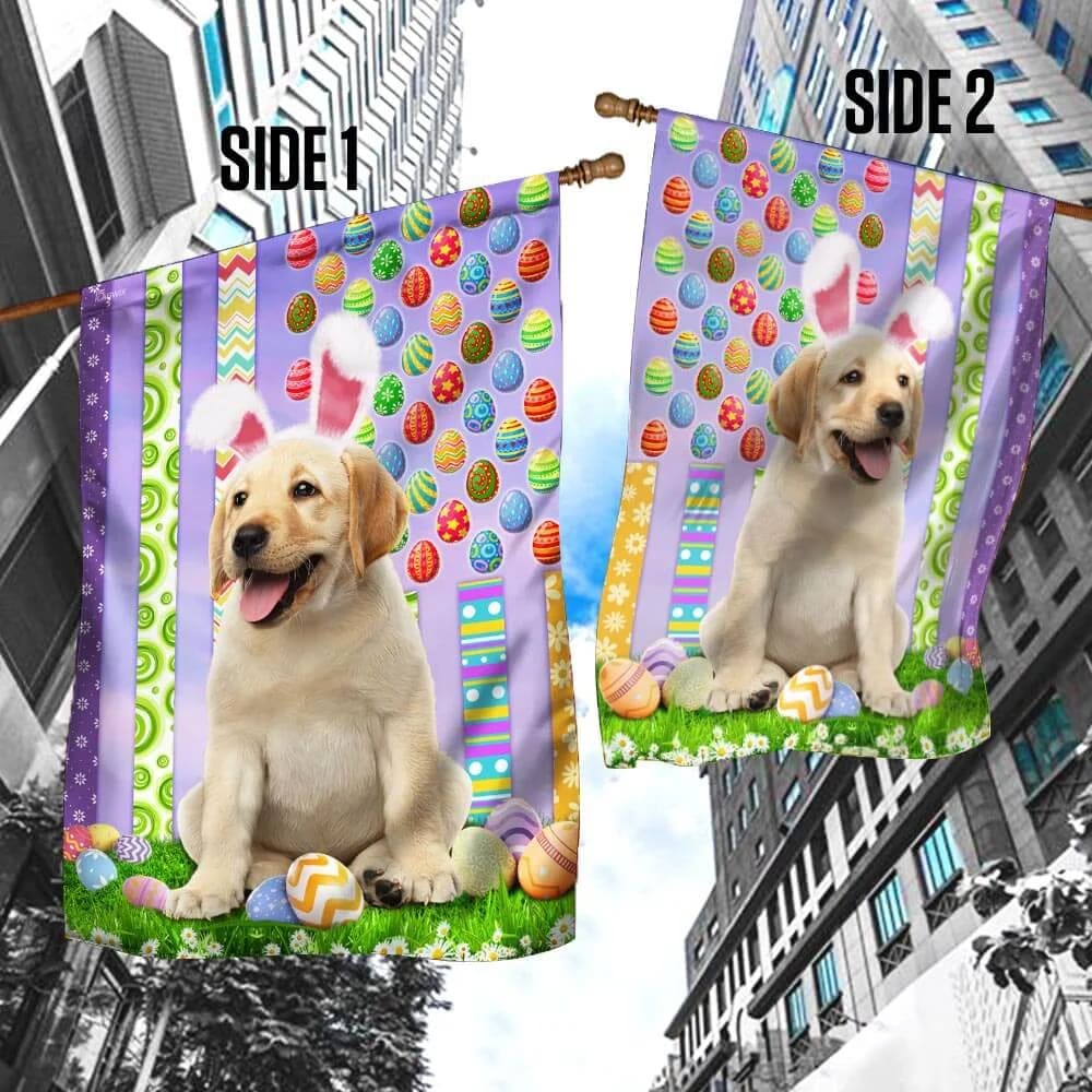 Labrador Retriever 1 Happy Easter American Flag - Easter Garden Flag - Easter Outdoor Decor