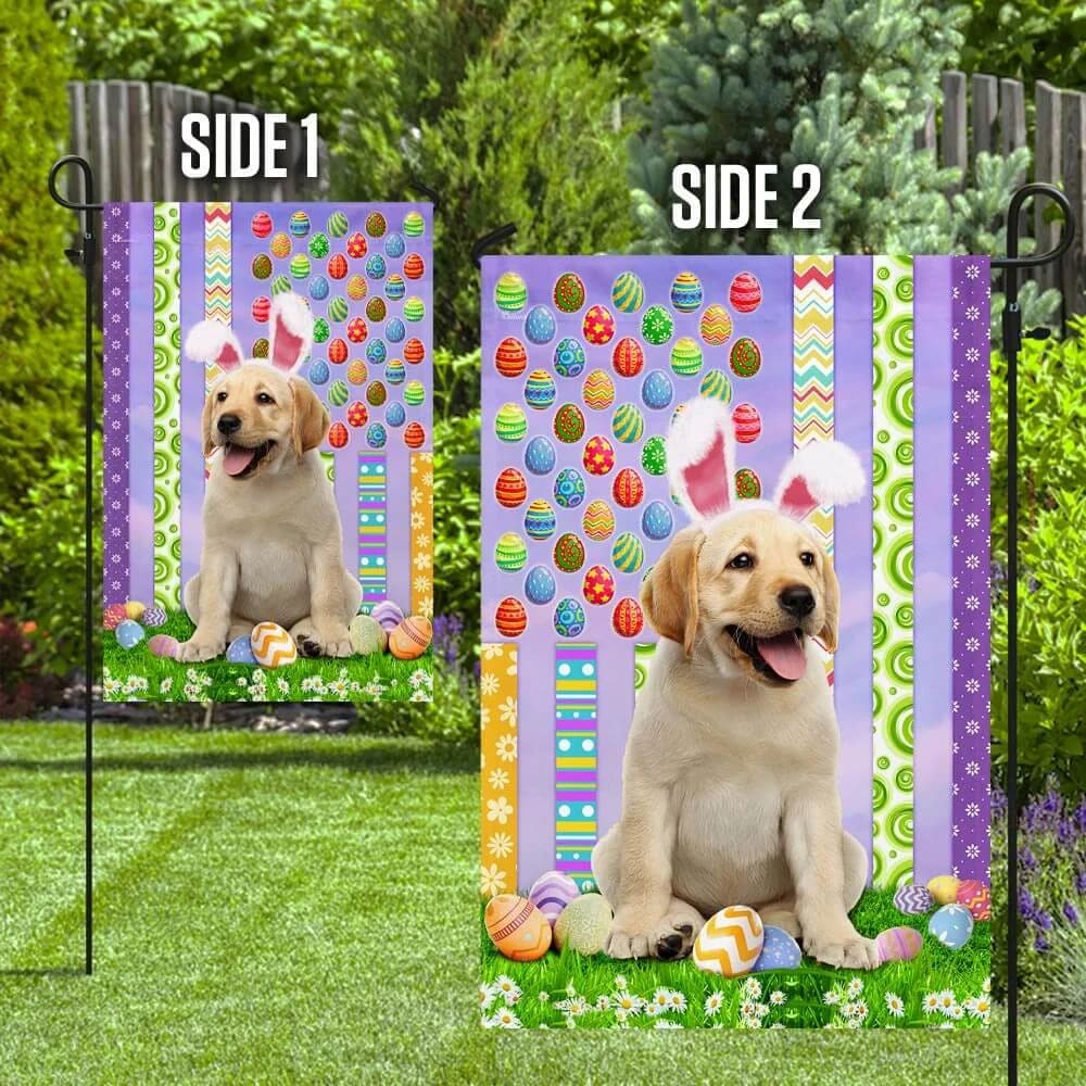 Labrador Retriever 1 Happy Easter American Flag - Easter Garden Flag - Easter Outdoor Decor