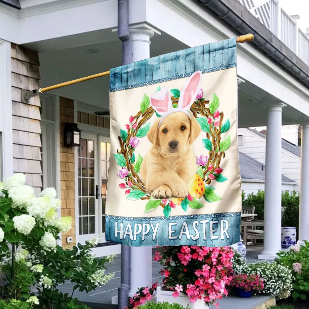 Labrador Retriever Easter Day House Flag - Happy Easter Garden Flag - Decorative Easter Flags