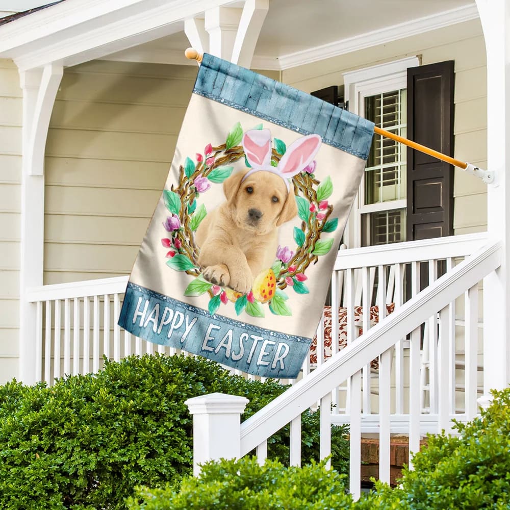 Labrador Retriever Easter Day House Flag - Happy Easter Garden Flag - Decorative Easter Flags