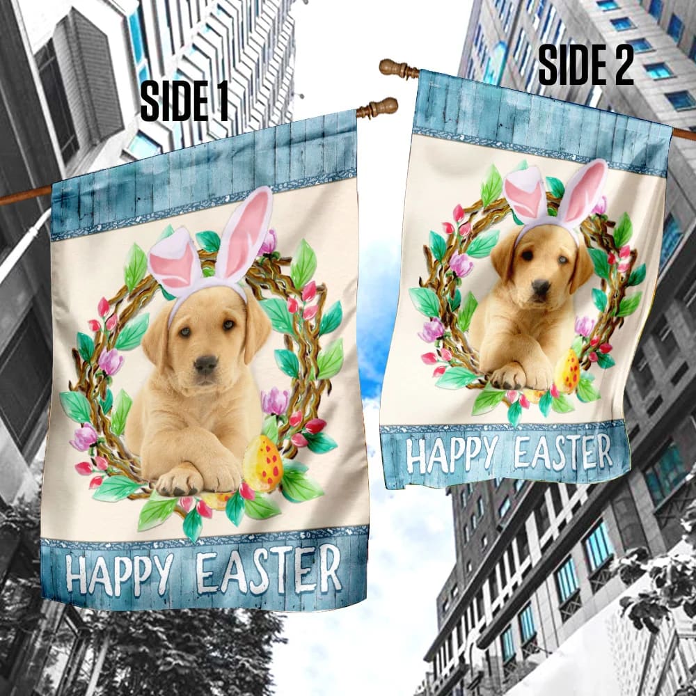 Labrador Retriever Easter Day House Flag - Happy Easter Garden Flag - Decorative Easter Flags