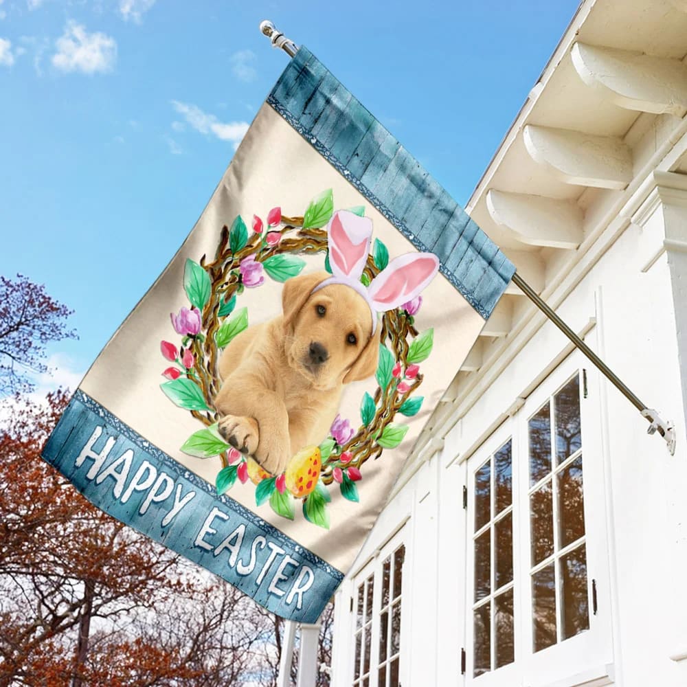 Labrador Retriever Easter Day House Flag - Happy Easter Garden Flag - Decorative Easter Flags