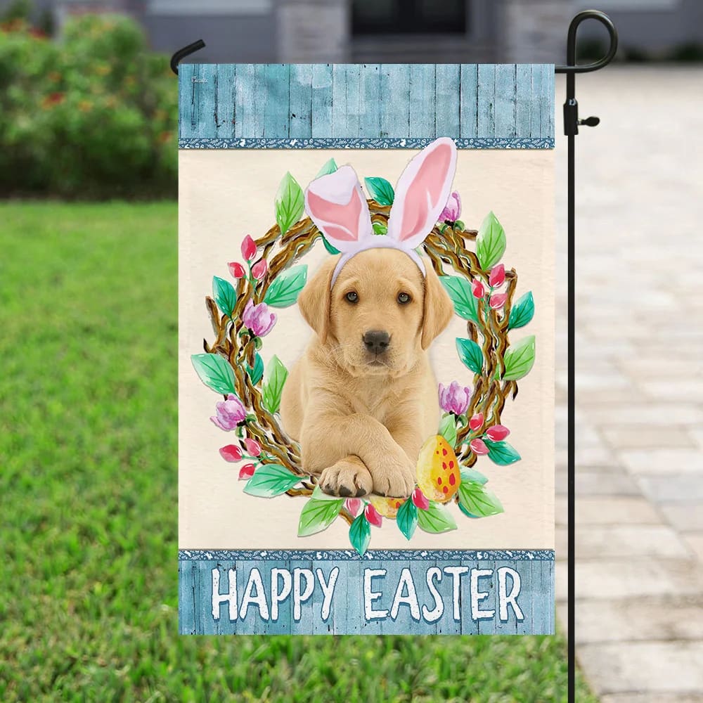 Labrador Retriever Easter Day House Flag - Happy Easter Garden Flag - Decorative Easter Flags