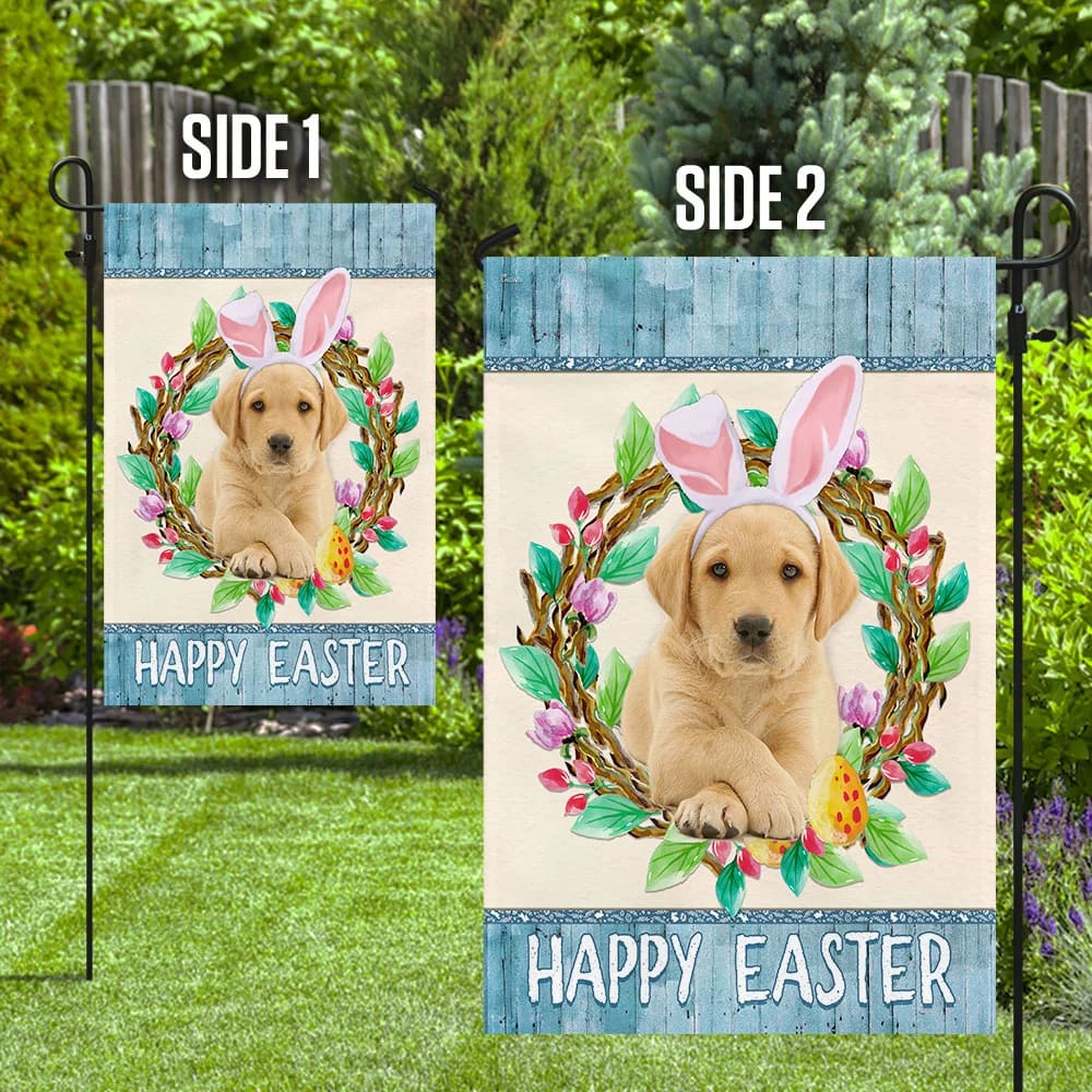 Labrador Retriever Easter Day House Flag - Happy Easter Garden Flag - Decorative Easter Flags