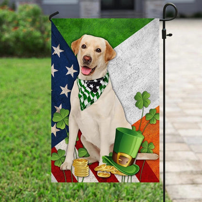 Labrador Retriever House Flag - St Patrick's Day Garden Flag - Outdoor St Patrick's Day Decor