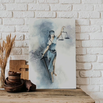 Lady Justice Lawyers Office Canvas Wall Art - Lawyer Gift Idea Canvas Prints