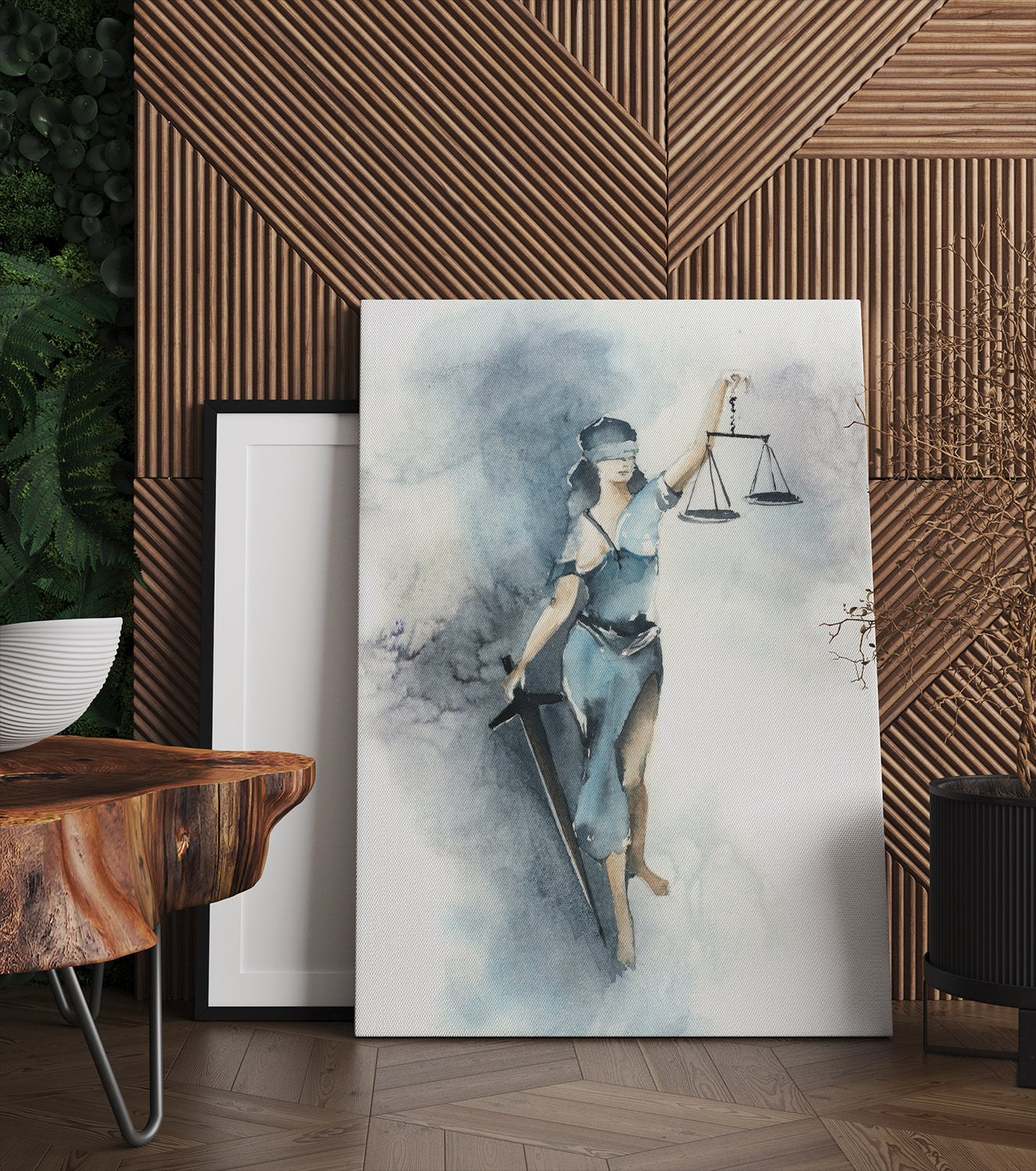 Lady Justice Lawyers Office Canvas Wall Art - Lawyer Gift Idea Canvas Prints