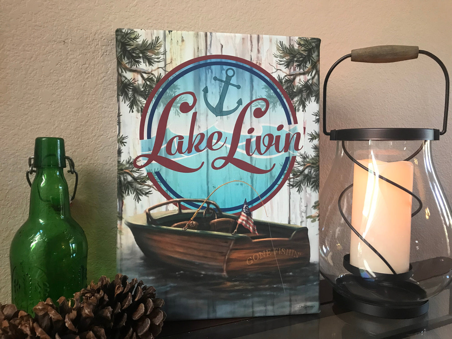 Lake Livin Canvas Wall Art - Christian Wall Decor - Religious Gift