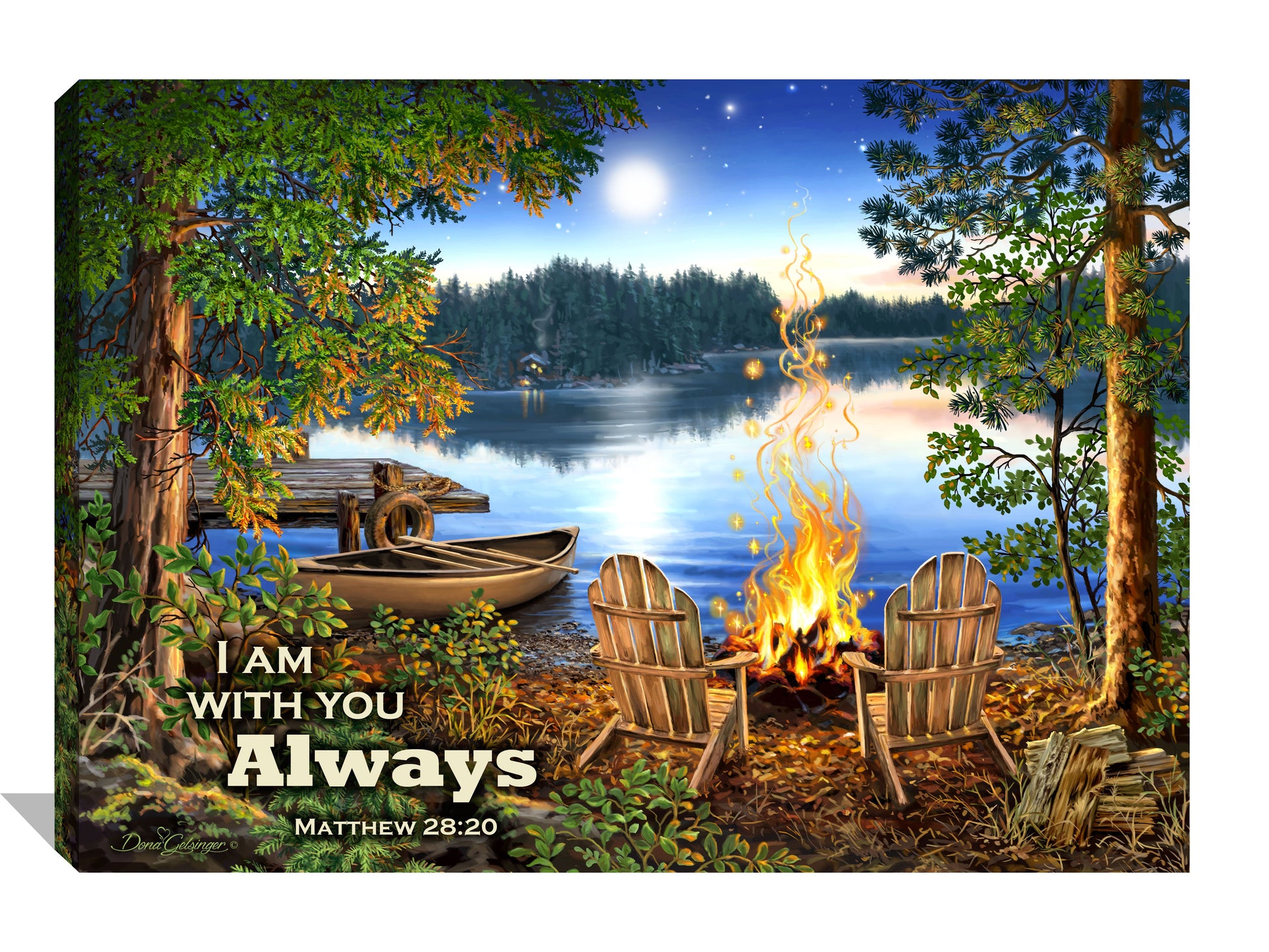 Lakeside With Scripture Canvas Wall Art - Christian Wall Decor - Religious Gift