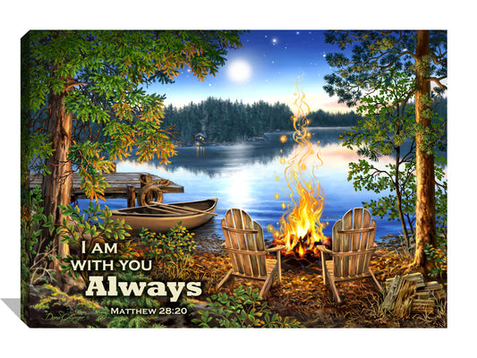 Lakeside With Scripture Canvas Wall Art - Christian Wall Decor - Religious Gift