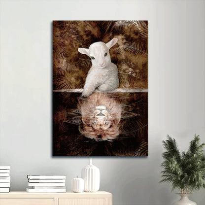Lamb And Lion Canvas Wall Art - Gift For Christian