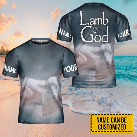 Lamb Of God Jesus Custom Name 3D Printed T Shirts