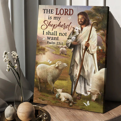 Lamb Of God The Lord Is My Shepherd Canvas Wall Art - Christian Wall Posters - Religious Wall Decor