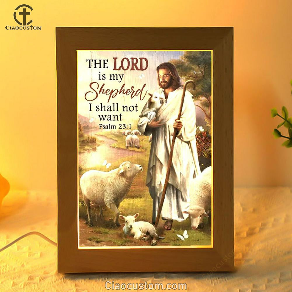 Lamb Of God The Lord Is My Shepherd Frame Lamp