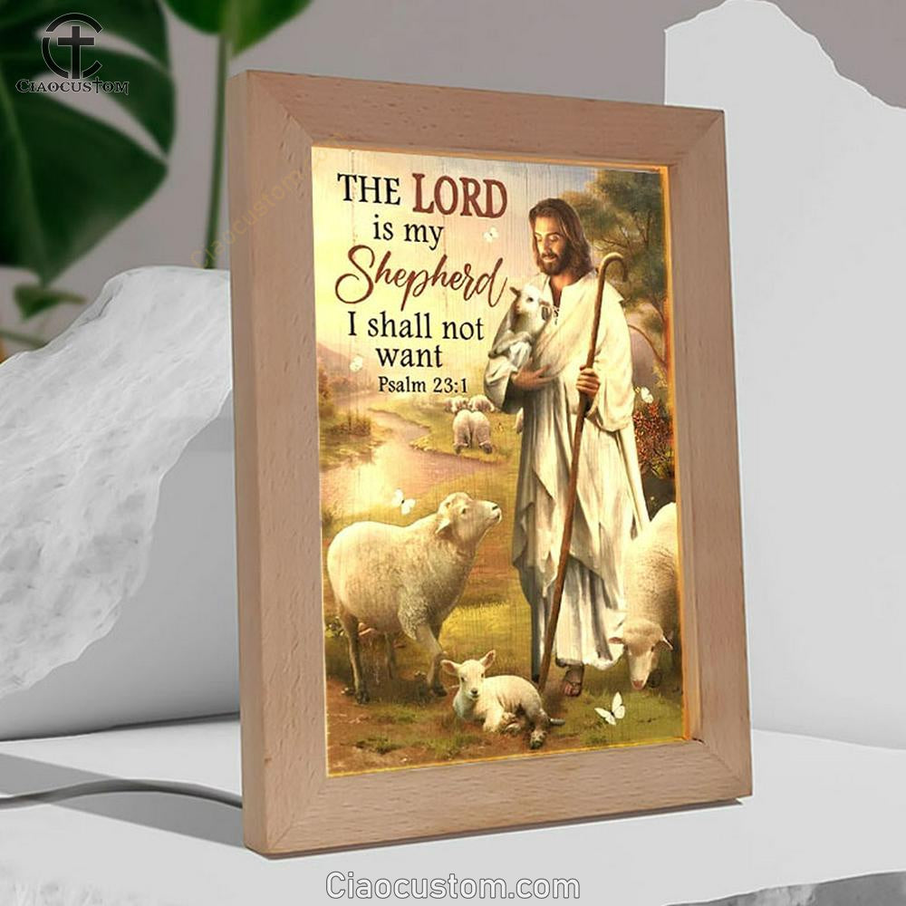 Lamb Of God The Lord Is My Shepherd Frame Lamp