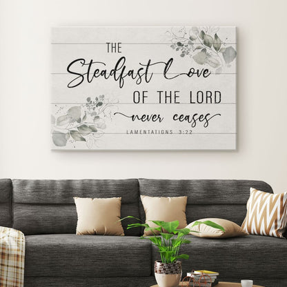 Lamentations 322 The Steadfast Love Of The Lord Never Ceases Canvas Wall Art - Religious Wall Decor