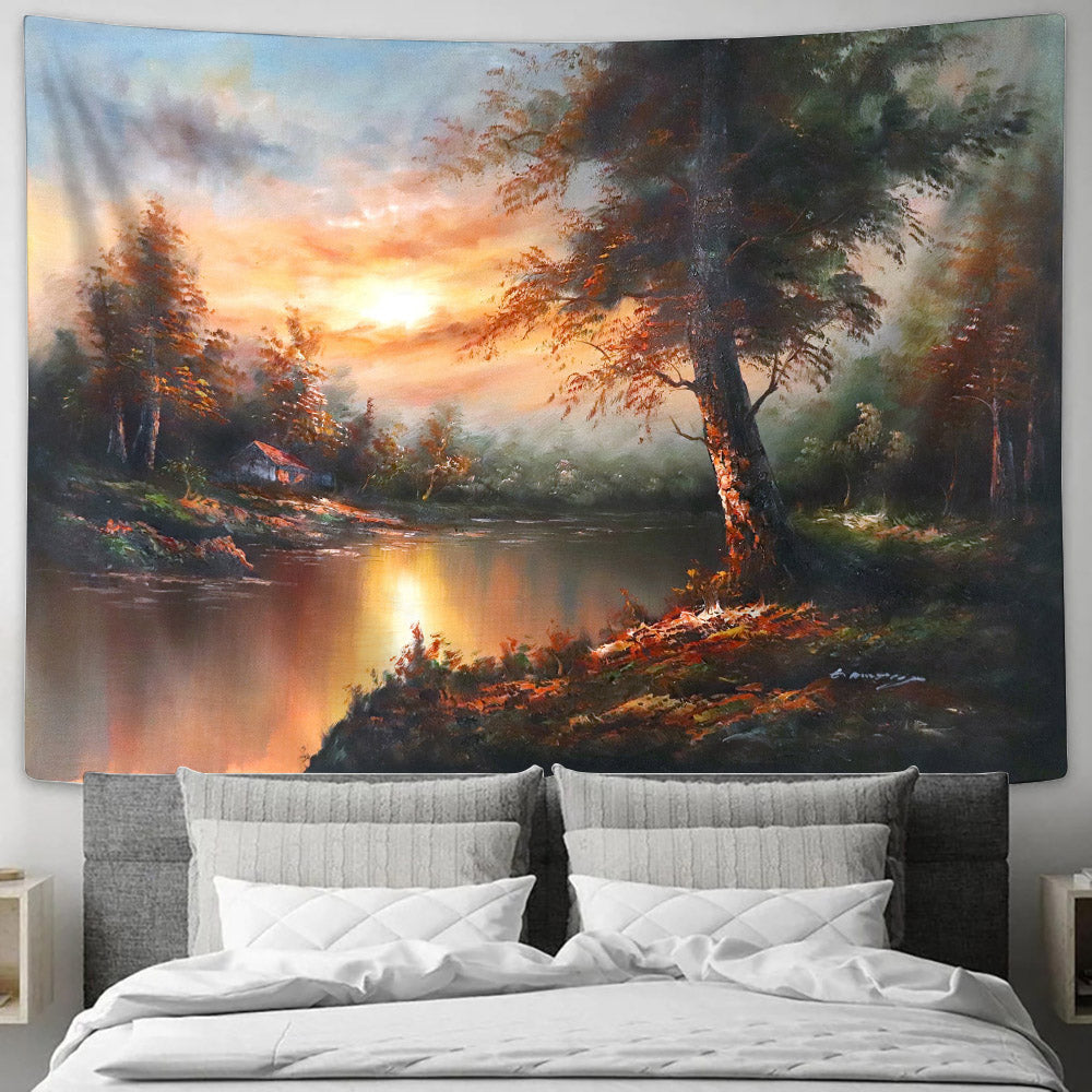 Landscape Oil Painting Tapestry - Tapestry Wall Decor - Home Decor Living Room