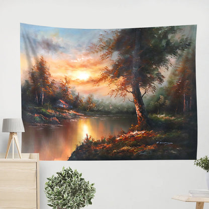 Landscape Oil Painting Tapestry - Tapestry Wall Decor - Home Decor Living Room