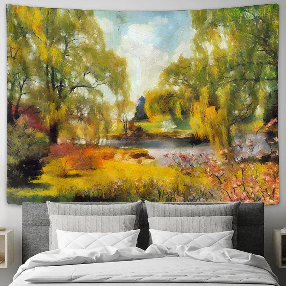 Landscape Painting Nature Tapestry - Tapestry Wall Decor - Home Decor Living Room