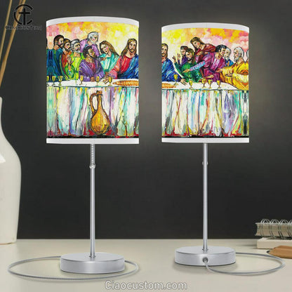 Last Supper Table Lamp For Bedroom 10 - Jesus Table Lamp - Christian Lamp Art - Jesus Room Decor