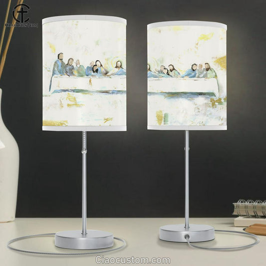 Last Supper Table Lamp For Bedroom 1 - Jesus Table Lamp - Christian Lamp Art - Jesus Room Decor