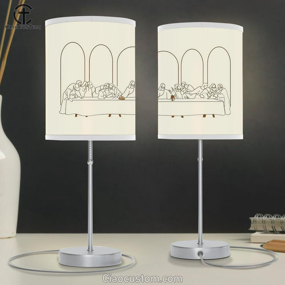 Last Supper Table Lamp For Bedroom 4 - Jesus Table Lamp - Christian Lamp Art - Jesus Room Decor