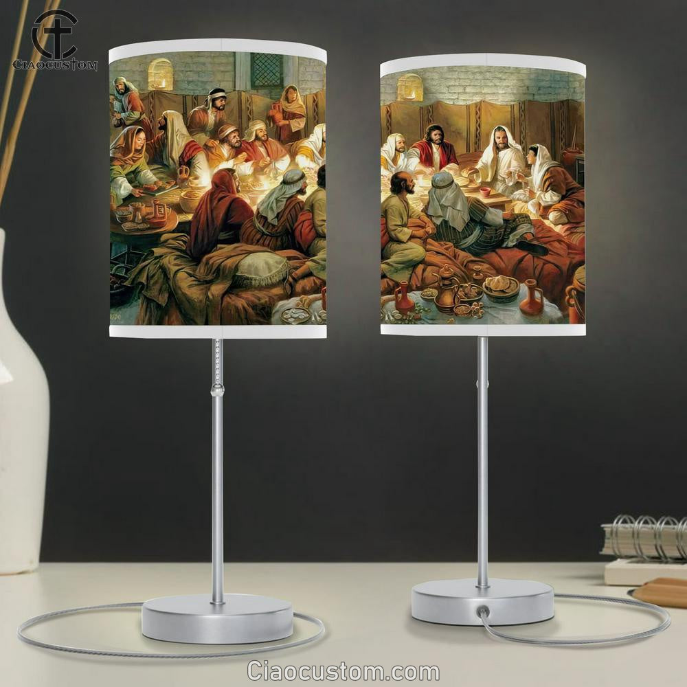 Last Supper Table Lamp For Bedroom 6 - Jesus Table Lamp - Christian Lamp Art - Jesus Room Decor