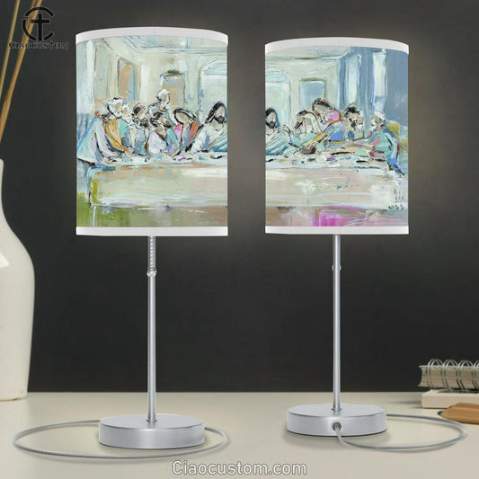 Last Supper Table Lamp For Bedroom 9 - Jesus Table Lamp - Christian Lamp Art - Jesus Room Decor