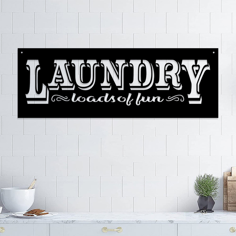 Laundry Loads Of Fun Metal Sign - Christian Metal Wall Art - Religious Metal Wall Art