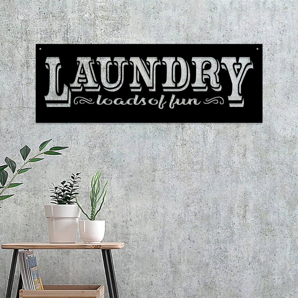 Laundry Loads Of Fun Metal Sign - Christian Metal Wall Art - Religious Metal Wall Art