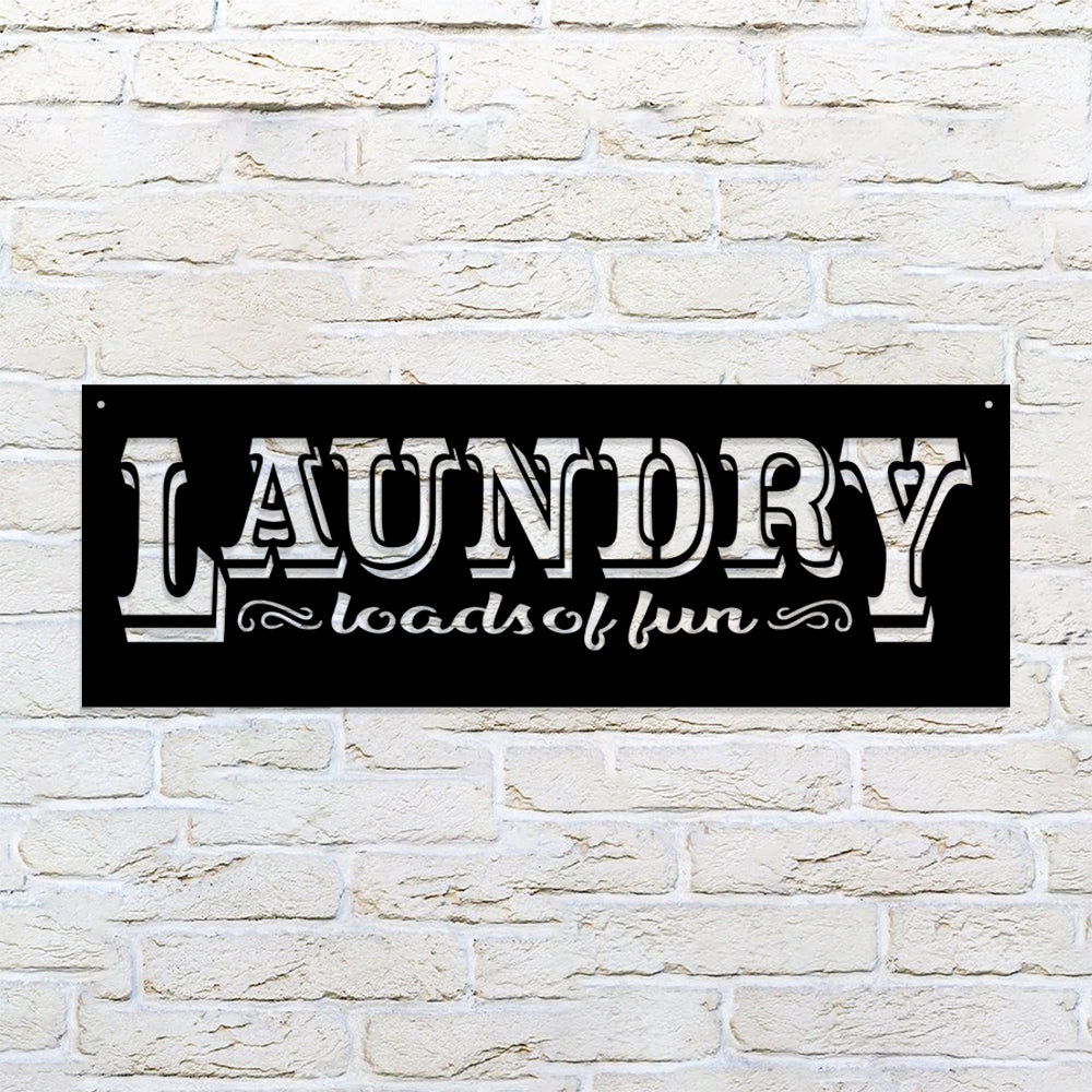 Laundry Loads Of Fun Metal Sign - Christian Metal Wall Art - Religious Metal Wall Art