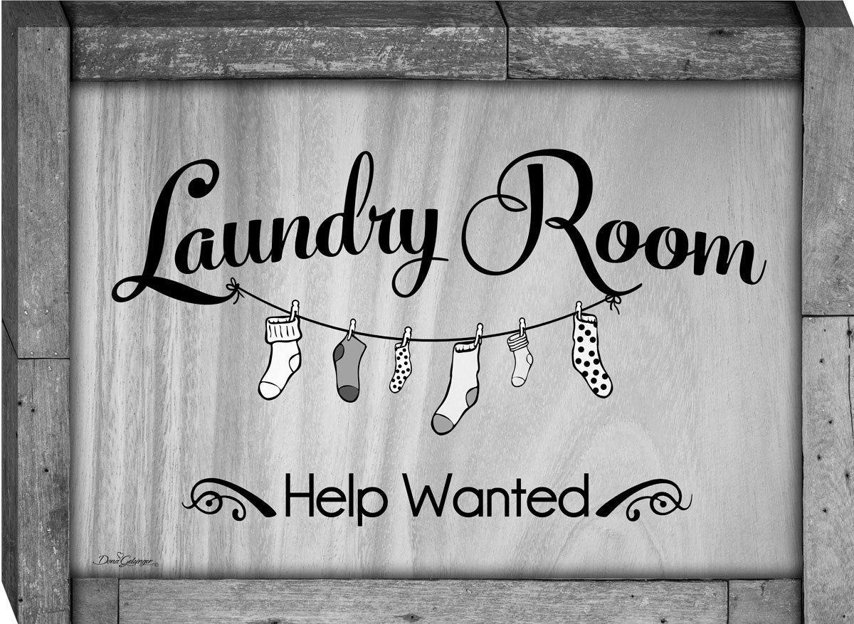 Laundry Room Help Wanted Canvas Wall Art - Christian Wall Decor - Religious Gift