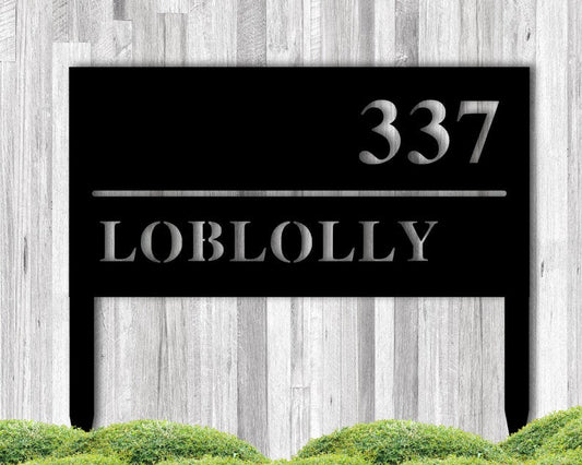 Lawn Mounted Personalized Address Plaque - Custom Metal Address Sign - Address Sign For Yard