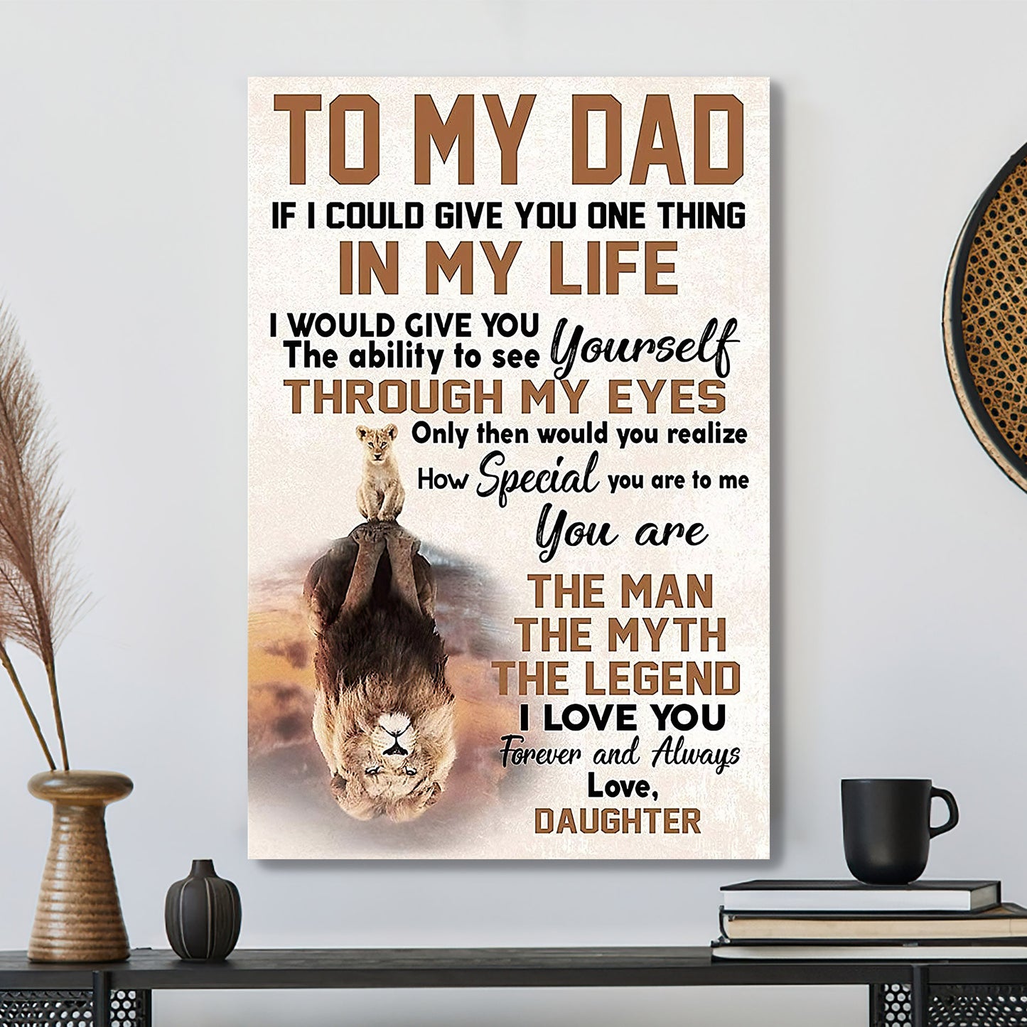 Lion Daughter To My Dad - I Love You Forver And Always - Father's Day Canvas Prints - Best Gift For Fathers Day - Ciaocustom