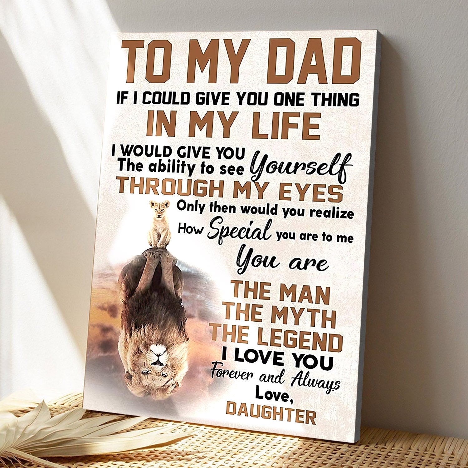 Lion Daughter To My Dad - I Love You Forver And Always - Father's Day Canvas Prints - Best Gift For Fathers Day - Ciaocustom