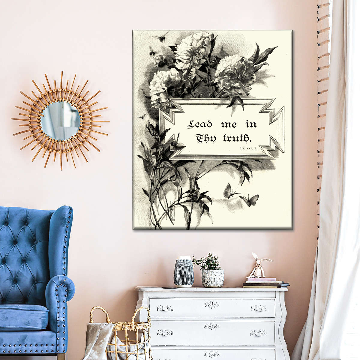 Lead Me In Thy Truth Canvas Wall Art - Canvas Religious Wall Art - Christian Wall Decor Living Room