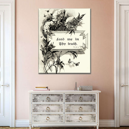 Lead Me In Thy Truth Canvas Wall Art - Canvas Religious Wall Art - Christian Wall Decor Living Room