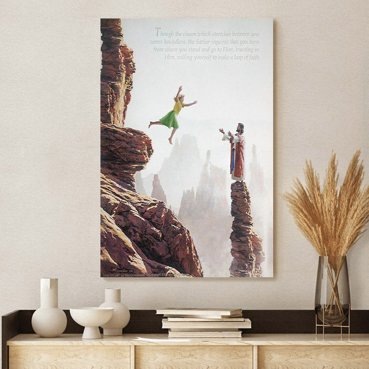 Leap Of Faith Canvas Picture - Jesus Canvas Wall Art - Christian Wall Art