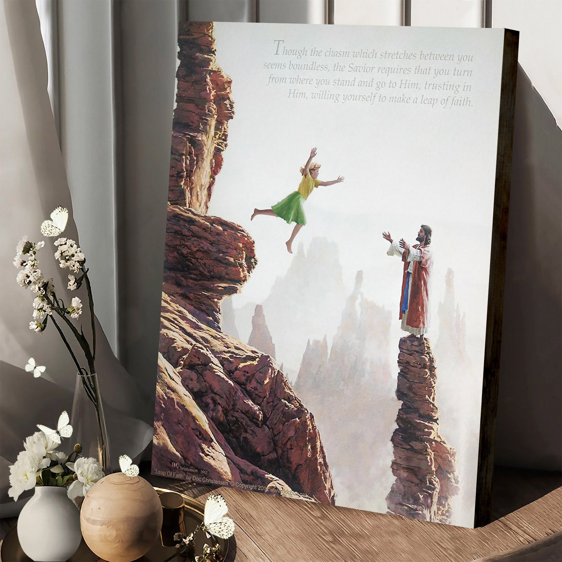 Leap Of Faith Canvas Picture - Jesus Canvas Wall Art - Christian Wall Art