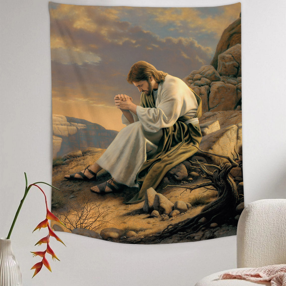 Led Tapestry - Jesus Picture - Religious Tapestry - Christian Tapestry Wall Hangings