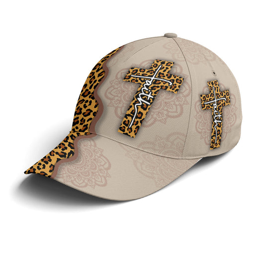 Leopard Crossover Faith Mandala Style Baseball Cap