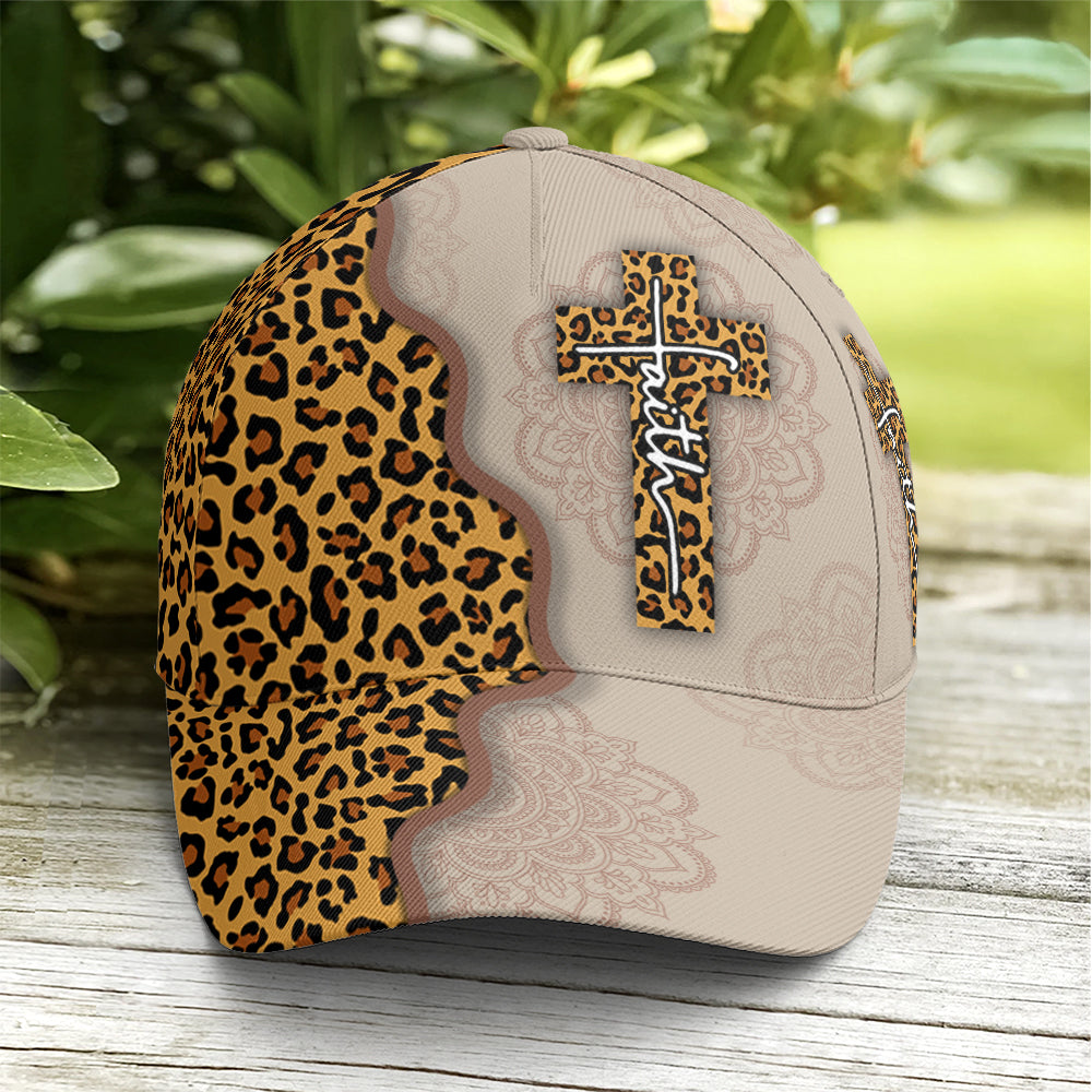 Leopard Crossover Faith Mandala Style Baseball Cap