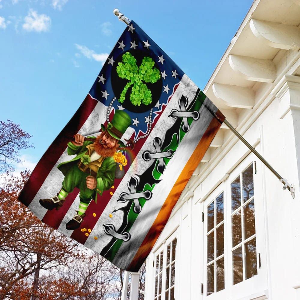 Leprechaun St Patrick's Day House Flag - St Patrick's Day Garden Flag - St. Patrick's Day Decorations