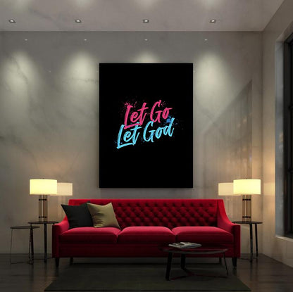 Let Go & Let God Canvas - Religious Canvas Art - Christian Canvas Wall Art - Ciaocustom
